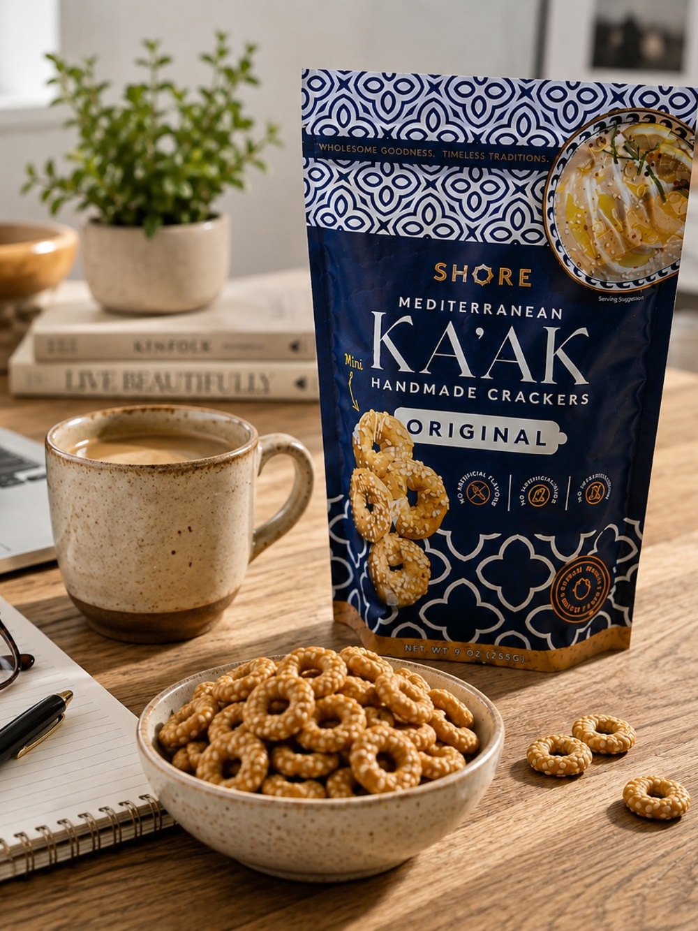 Mediterranean Ka'ak Original Handmade Crackers - Blue